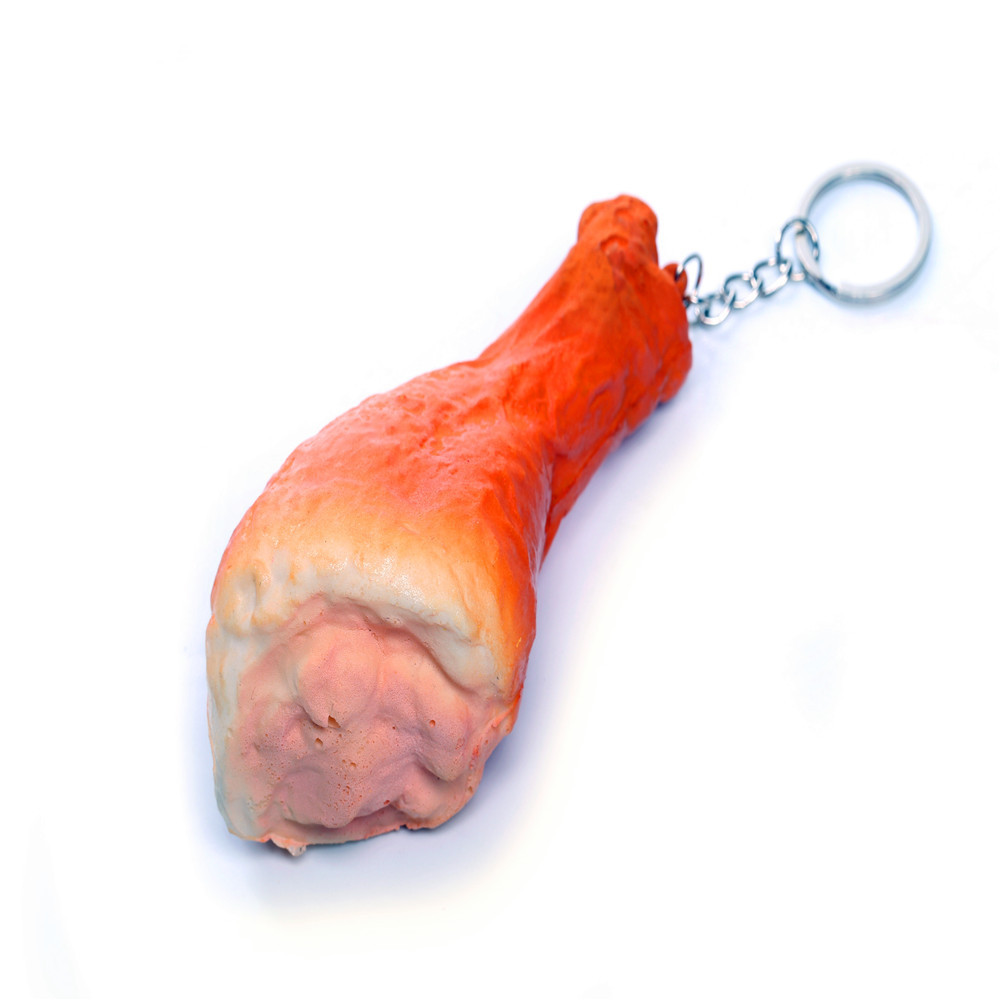 China Manufacture Hot Sale PU Squishy Chicken Leg PU Keychains Slow Rising toy for Kids