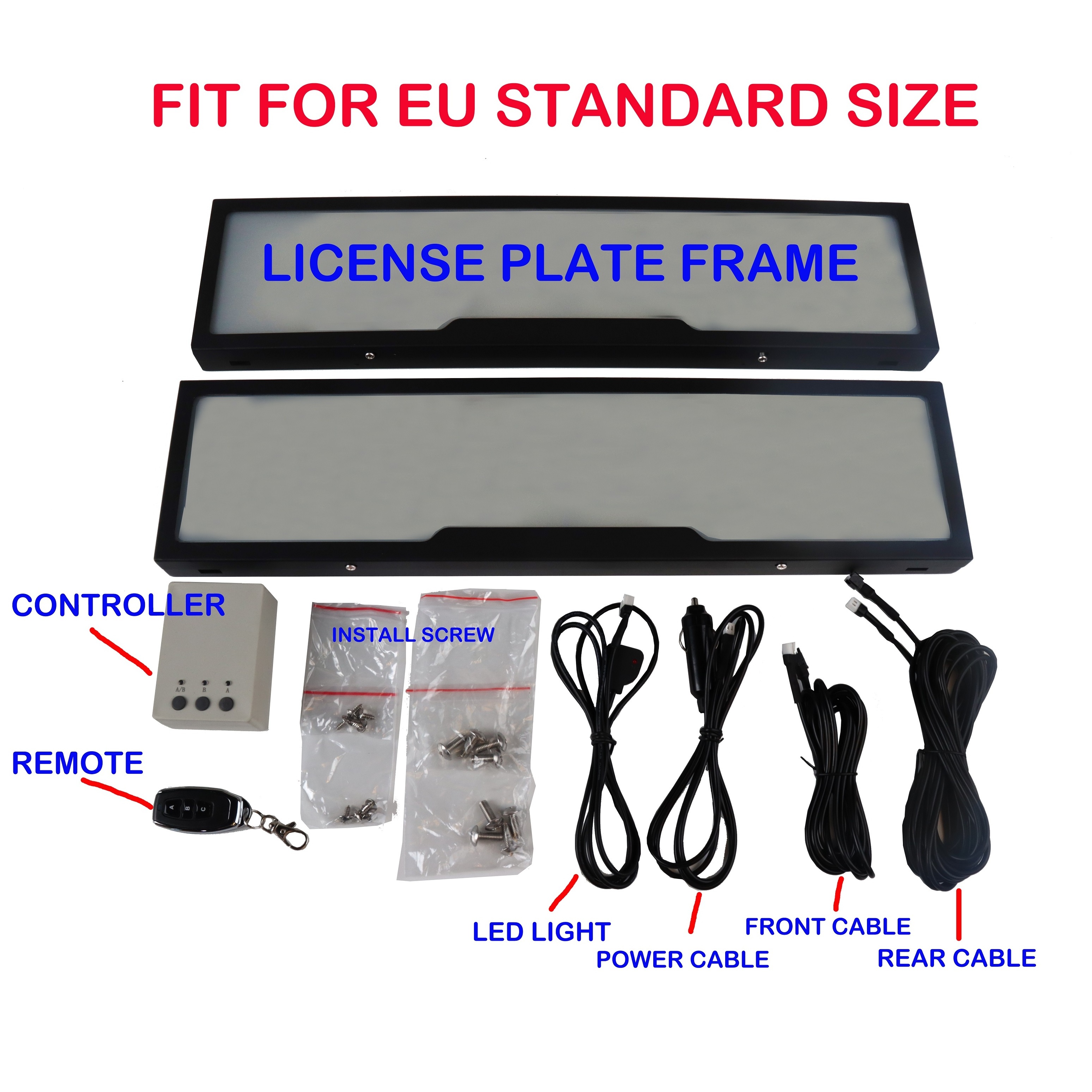 EU Fog  Plate  Shadowing Electric Automobile Auto Car  European Car Number Metal Licence Plate Holder License Plate Frame