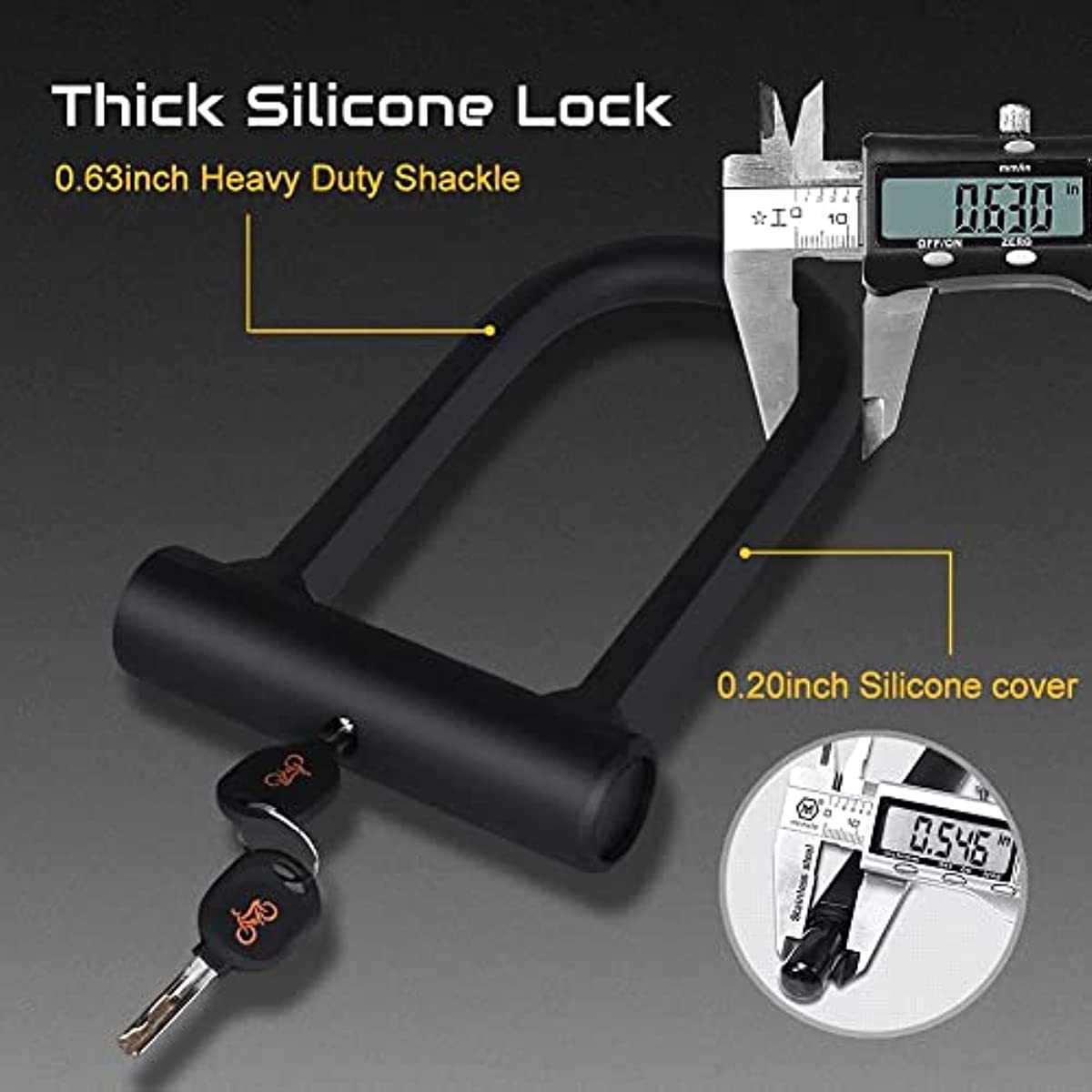 16mm Heavy Duty Security U Cable Bike Lock with 4ft Flex Bike Cable and Sturdy Mounting Bracket for Road Bike