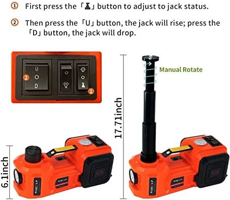 Electric car jack 5Ton 12V kit hydraulic car jack lifter with electric impact wrench for SUV MPV car truck tire change garage