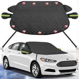 Car Windshield Snow Cover for Ice and Snow with Magnetic Edges and Windproof Webbing Straps Windscreen Frost Protector Covers