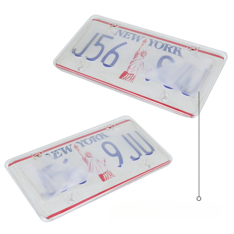 Automobile Auto Car License Plate Frame holder transparent plate frame pasted plastic film license plate cover