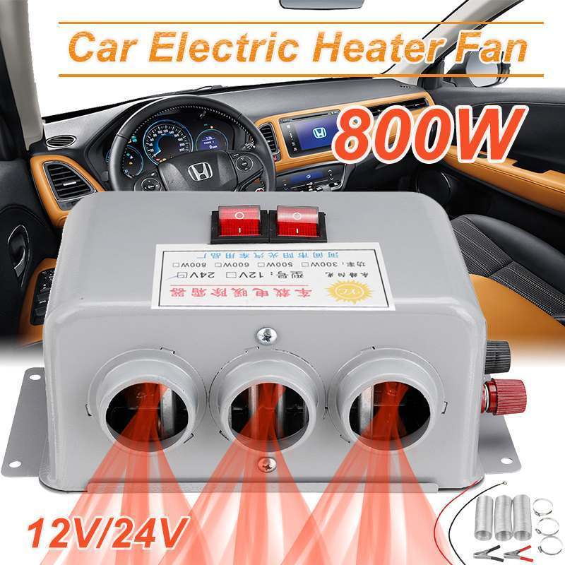 800W 12V 24V Electric Car Heater Cooling Heating Fan Portable Electric Dryer Windshield Defogging Demister Defroster Trucks Boat