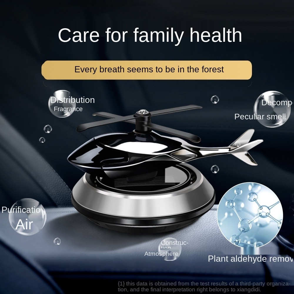 Car interior decoration luxury design car perfume diffuser solar powered rotary helicopter airplane air freshener