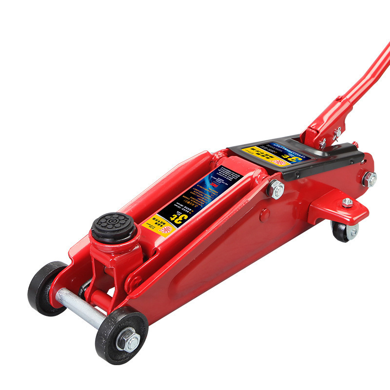 Car Lifting Jacks Horizontal Hydraulic Jack 3 Tons in Tire Tool Carton Box Red Universal with Thick Plate Suitable Models 135mm