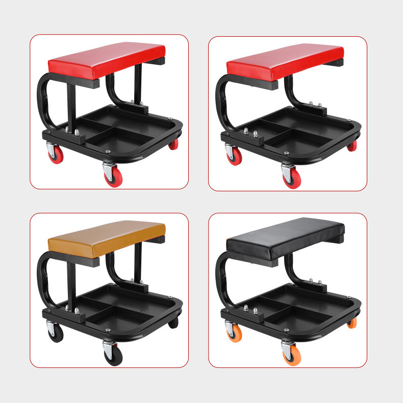 Rolling Mechanic Seats Rolling Creeper Garage/Shop Seat: Padded Mechanic Stool with Tool Tray