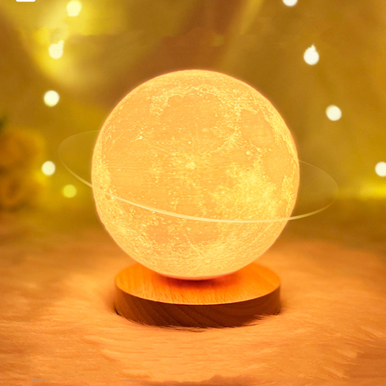 16 Colors 3D Moon lamp LED Rotating Night Light USB Rechargeable Remote Moon Light Multifunction Spin Moon Lamp