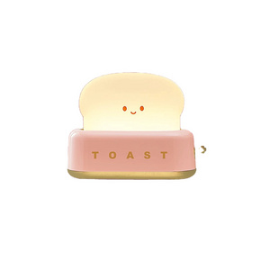 Novelty Toast Cartoon Cute LED Night Light For Kids Room Decor Table Lamp Portable Sleeping Light Baby Gift Toast Bread Lamp