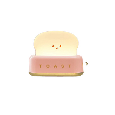 Novelty Toast Cartoon Cute LED Night Light For Kids Room Decor Table Lamp Portable Sleeping Light Baby Gift Toast Bread Lamp