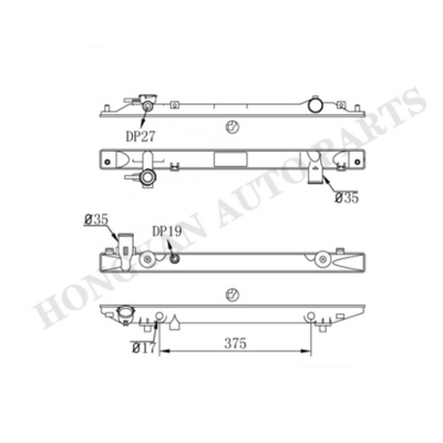 mazda auto parts aluminium radiator with plastic tank for mazda b2500 OEM manufacture pa66 gf30