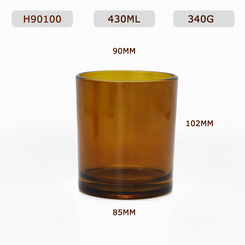 High Quality Red Transparent Candle Containers 14Oz Empty Candles Jars for Making Candles luxury