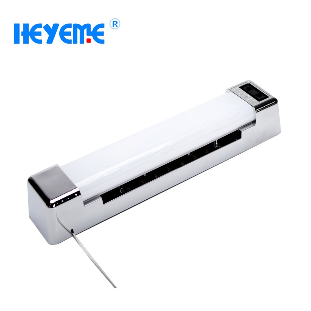 Chrome 300mm long 5W led hotel use bathroom mirror light with UK and EU shaver socket