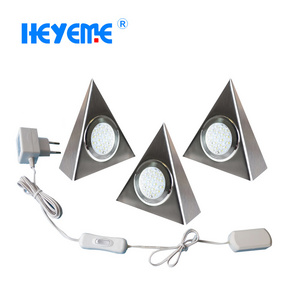 AC100V-240V Triangle Stainless steel LED Cabinet light furniture light for surface mounted under cabinet light