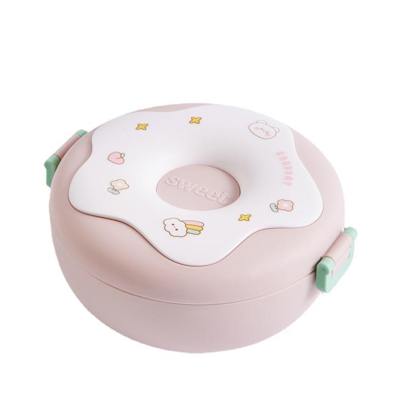 New Donut Lunch Box Cute Children's Large Capacity Bento Food Box Portable Student Lunch Box