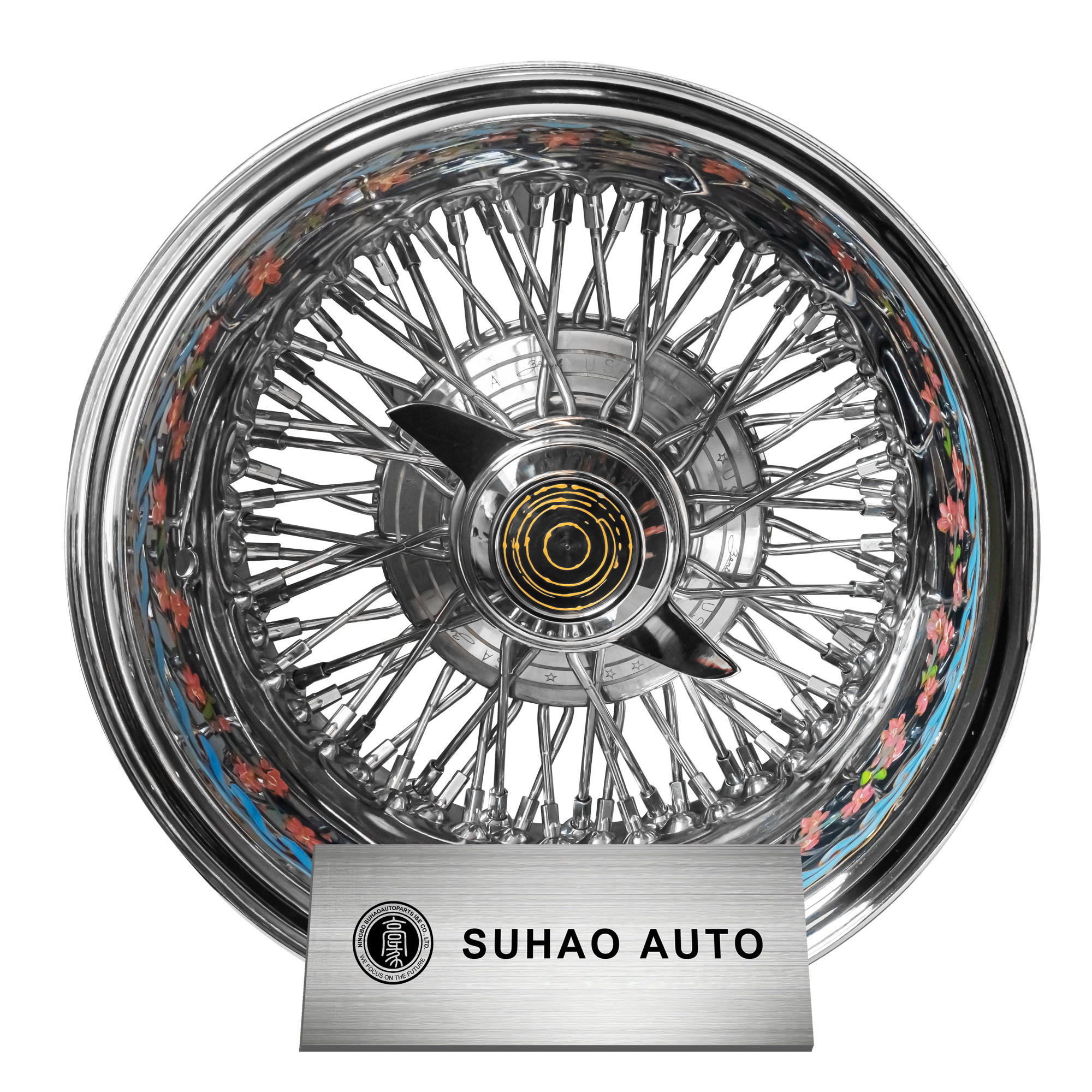 customized car Spoke chrome Titanium color rims 18 20 22 inch wheel rims Retro aluminum forged vintage car wheels spoke rim