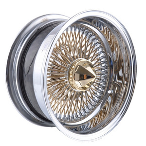 2024 popular design Chrome Spoke Wire Wheel / Gold Wire custom forged wheel passenger rims all size