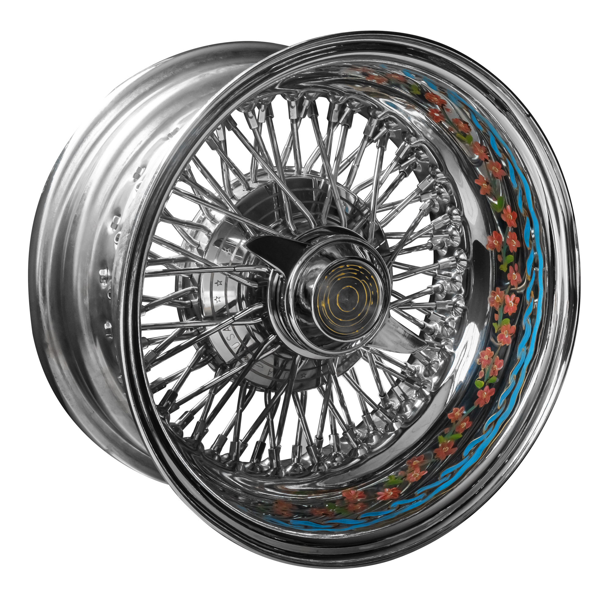 custom Chrome steel wire wheel 13 to 24 inch wire spoke rims alloy wheel PCD 5x114.3 5x130 5x120 rims car rims vintage car