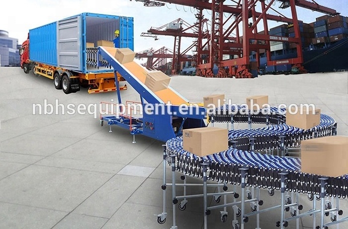 Climbing conveyor belt making machine for loading and unloading container/truck