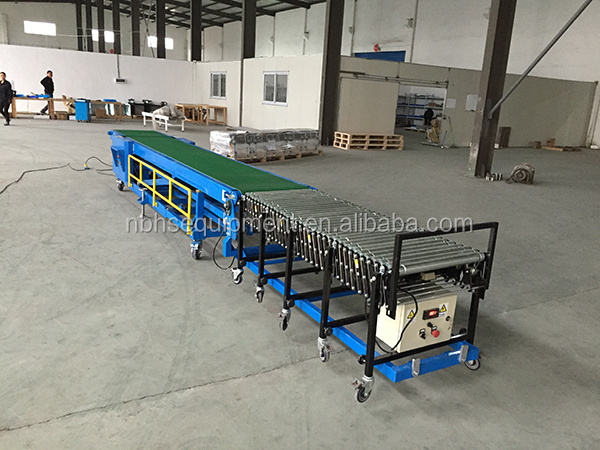 Dockless loading unloading container truck van belt conveyor