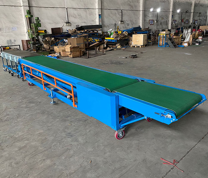 Automatic loading truck conveyor belt machine