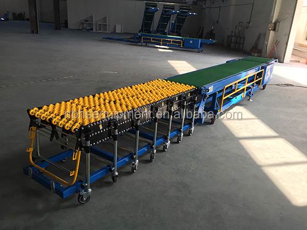 Dockless loading unloading container truck van belt conveyor