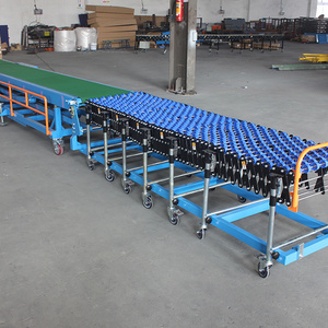 Portable mobile incline automatic belt conveyor system for truck loading and unloading