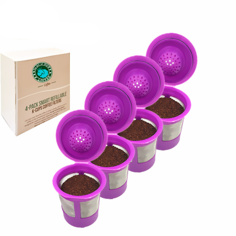 Reusable K Cups for Keurig 2.0 & 1.0 4PACK Coffee Makers. Refillable KCups, Keurig filter, Reusable filter kcup