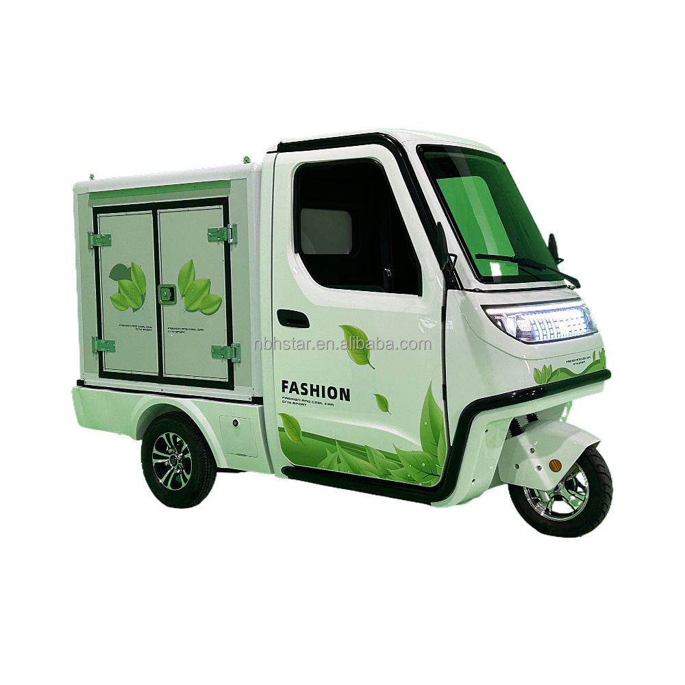 electric closed cabin cargo scooter delivery motorised tricycle