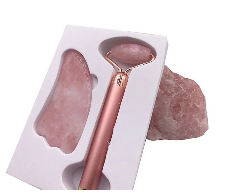 Face Massage Roller Jade   Guasha Stone 2 In 1 Vibrating Metal Electric   Face Roller Skin Lifting