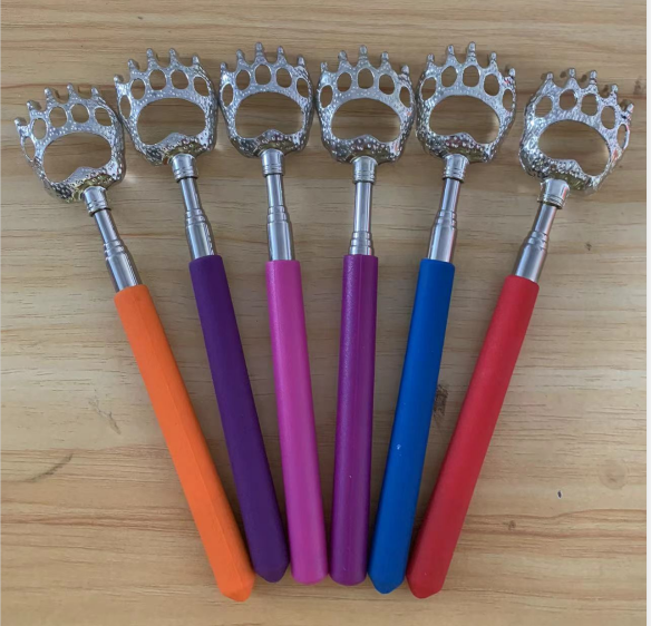 BEAR Electroplating Claw Back Scratcher   body massager extendable stainless steel back scratchers L:17-43CM