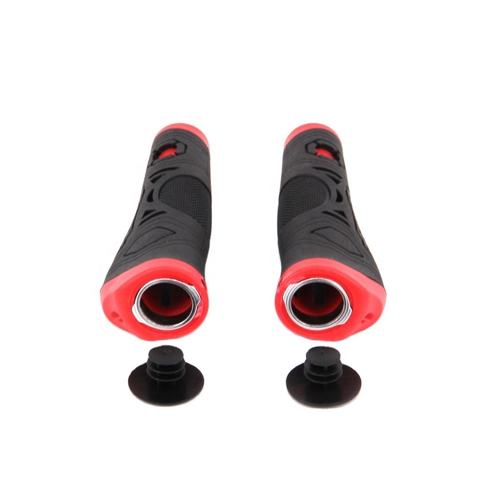 R2 HUALONG HL-G239 Bicycle Parts Inside Lock Ergonomic Black Red Motorcycle Handlebar grips With Bar Ends Plugs