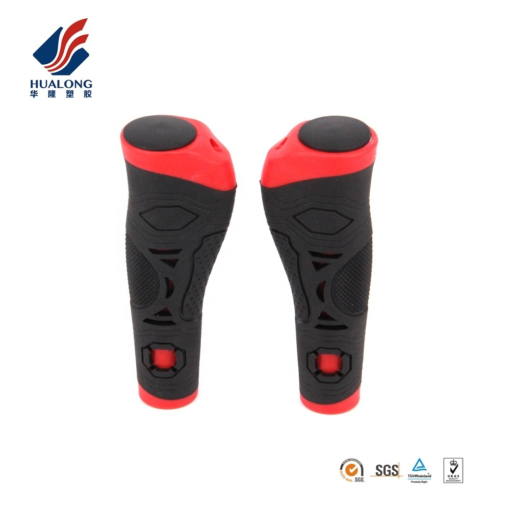 R2 HUALONG HL-G239 Bicycle Parts Inside Lock Ergonomic Black Red Motorcycle Handlebar grips With Bar Ends Plugs