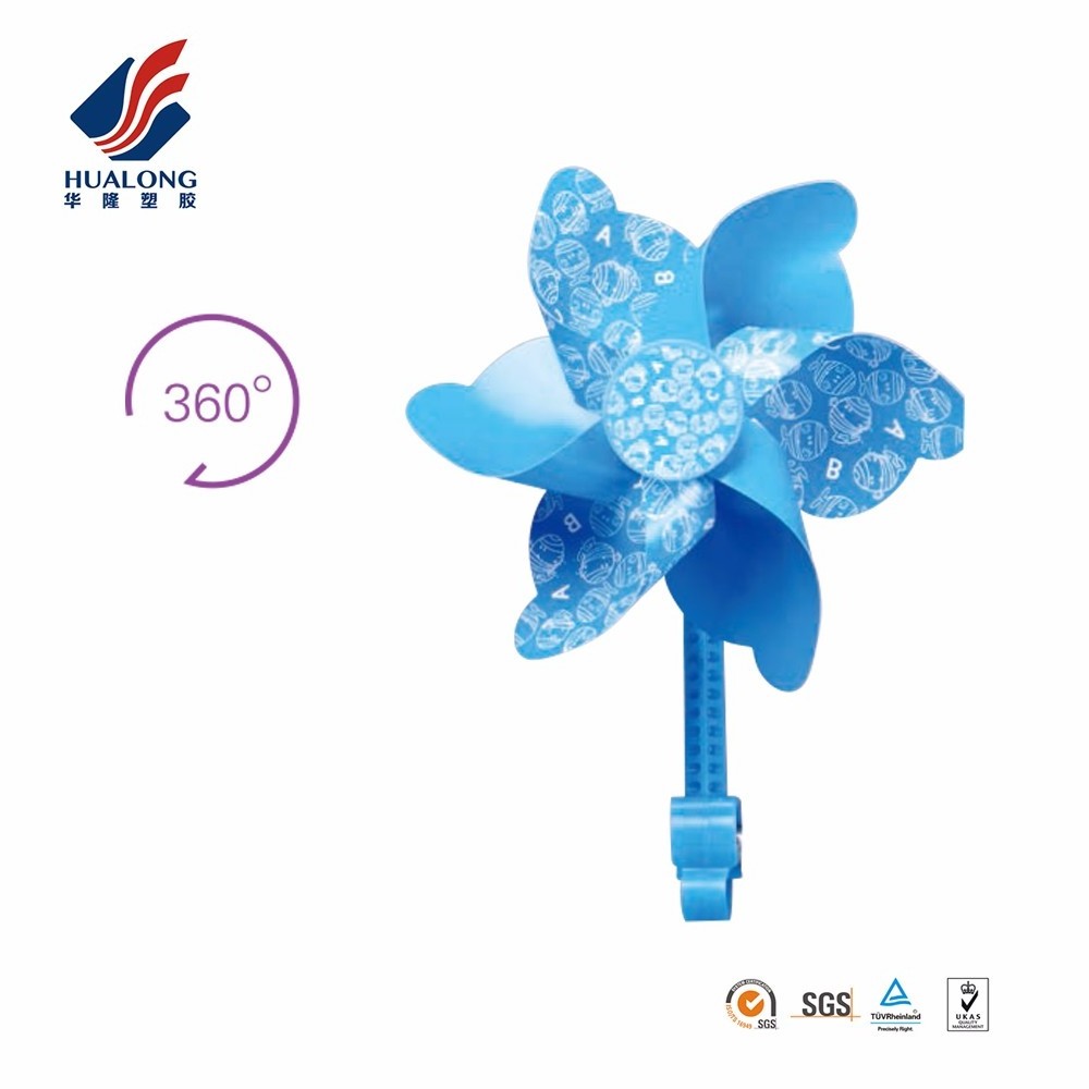 Poly Petal Plastic Garden Pinwheel Windmill for Holiday Rainbow Gift Customized Logo Time Packing Promotion Colorful Windmill