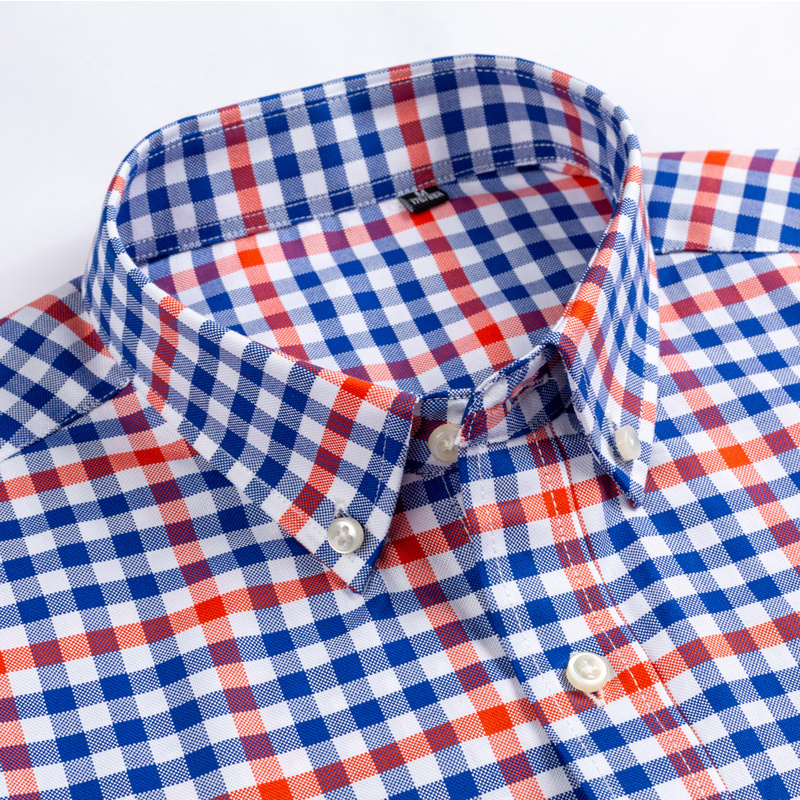 The New Listing Fashion Garment Lux Casual 100% Cotton Checked Short Sleeve Plaid Dress Shirt for Man Daily Office Wear