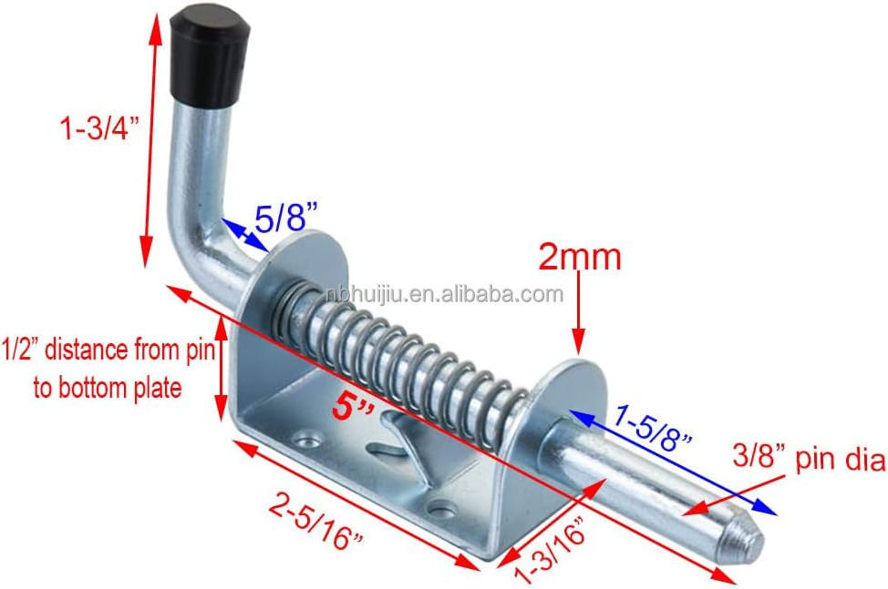 Quality Life Spring Loaded Gate Latch Pin Barrel Bolt