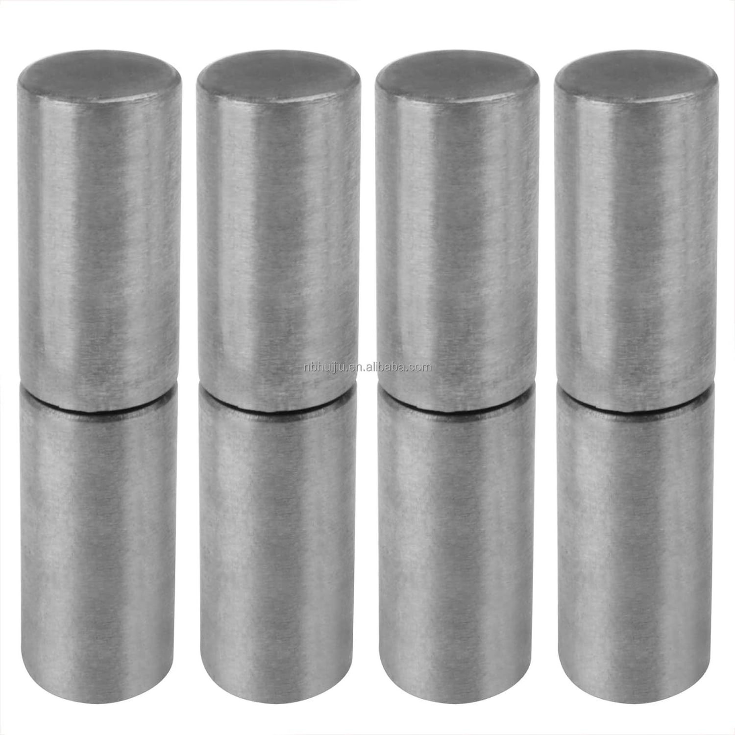 Weldable Barrel Hinges Long 1 Inch Diameter Heavy Duty Steel Round Body Weld On Bullet Door Hinges for Door, Window, Gate