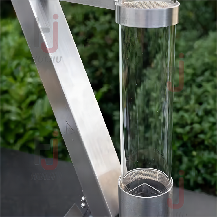 Stainless steel safety glass Gas tube flame wood pellet patio heater for Outdoor Garden Use