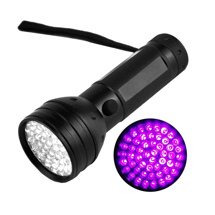 Aluminum 51LED 365NM 395NM  Purple Light Flashlight UV Detection Flashlight Scorpion Cure Utraviolet led uv light