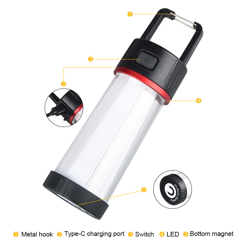 Best Rechargeable flashlights Camping Lantern multi functional work lights for outdoor