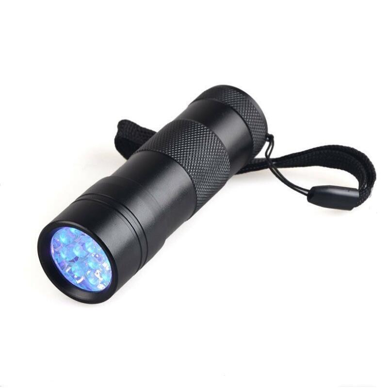 12LED UV 365NM Flashlight Portable Mini UV Torch Light Detection UV LED Flashlight