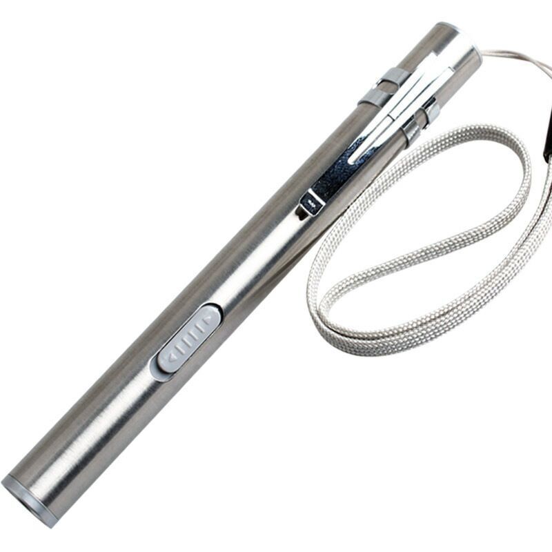 Portable new stainless steel clip USB rechargeable mini torch mini pocket medical pen lights