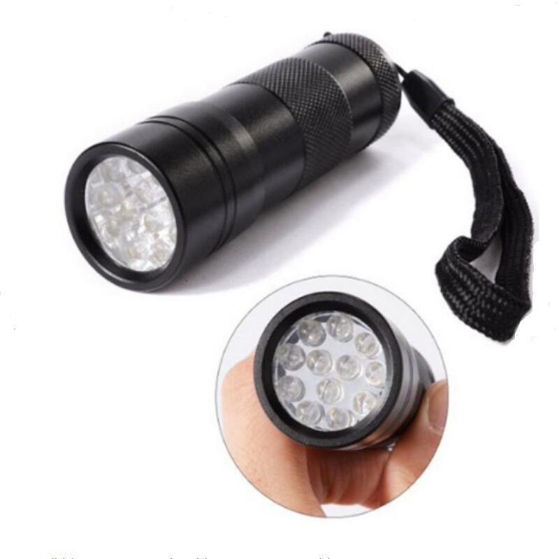 12LED UV 365NM Flashlight Portable Mini UV Torch Light Detection UV LED Flashlight