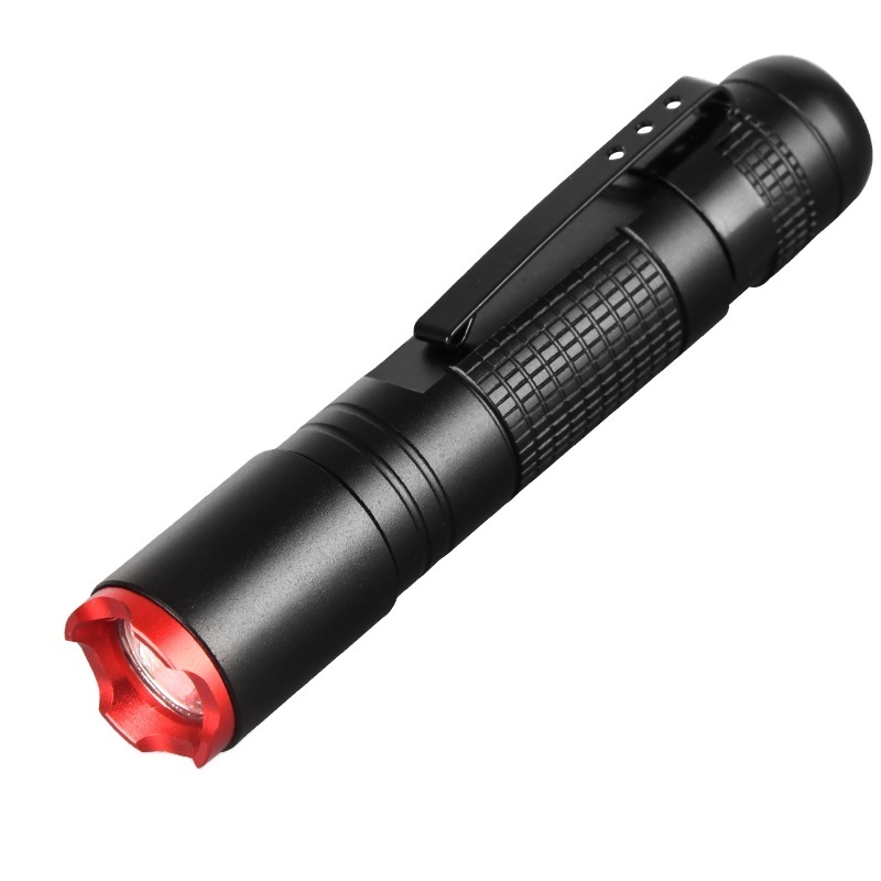 Hot sell OEM ODM logo operated 80LM flat LED torch mini  hand  pocket light LED flashlight with clip