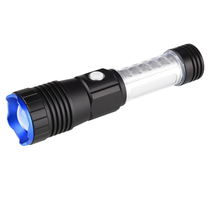 New design multi-function rotary zoom 500LM metal flashlight police flashlight tactical rechargeable flashlight torch