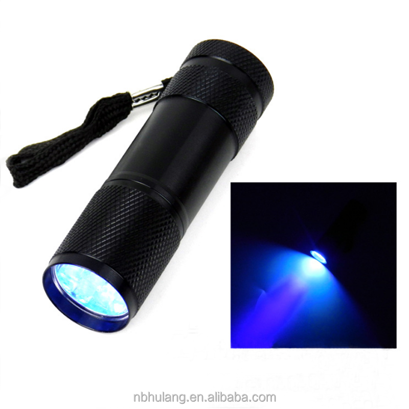 Hot selling 365nm UV torches mini pocket size 9LEDS UV  flashlight LED UV  flashlight & torch