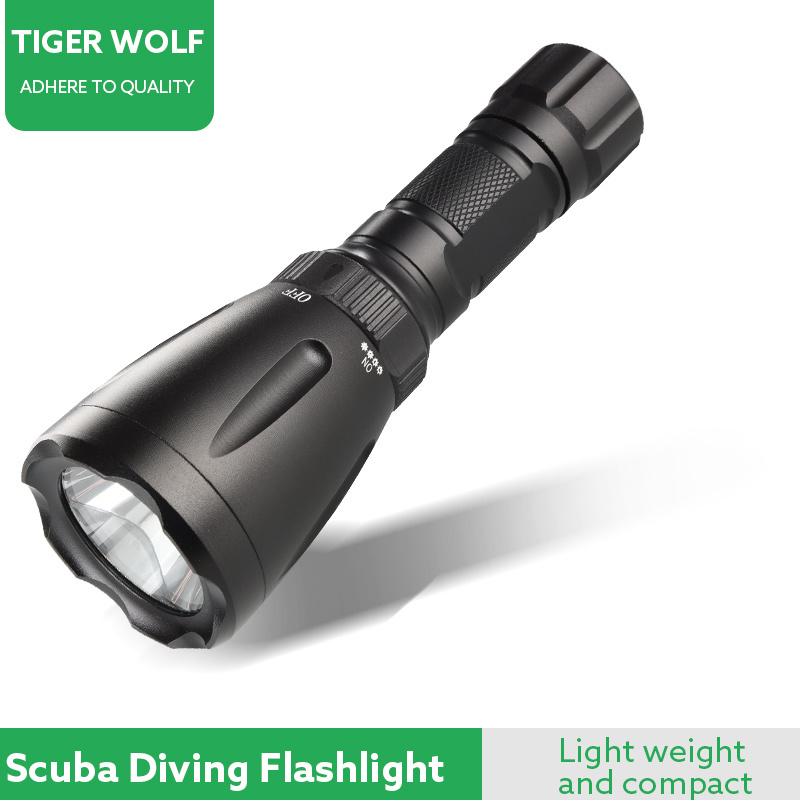 Best price IP68 Rating high power Aluminum Alloy XM-L2 T6 10w fishing torch Waterproof underwater diving flashlight