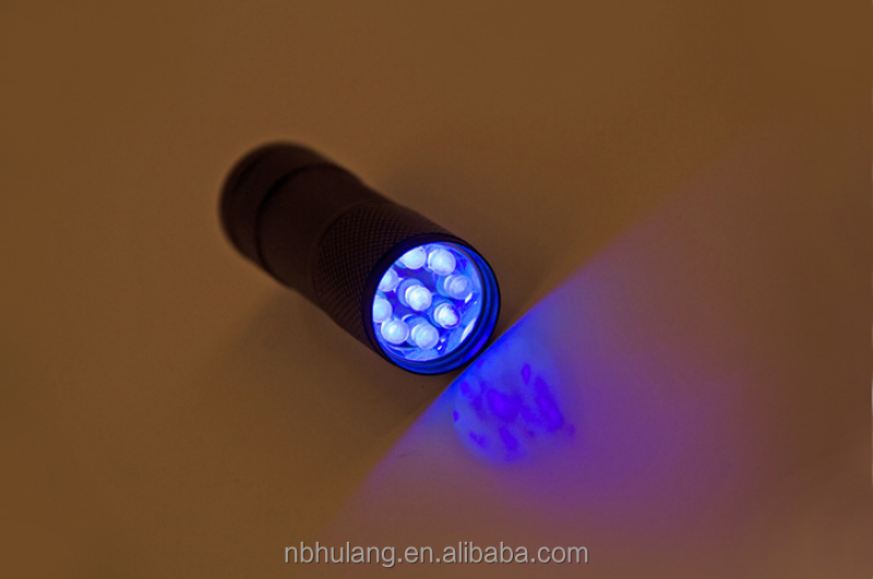 Hot selling 365nm UV torches mini pocket size 9LEDS UV  flashlight LED UV  flashlight & torch