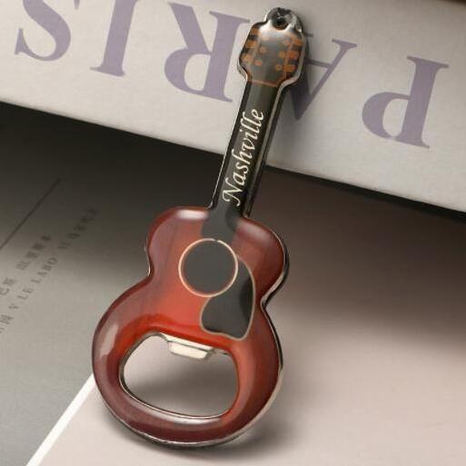 Metal Creative Multifunctional Retro Bottle Opener Magnetic Decoration Guitar Refrigerator Magnet Bottle Opener