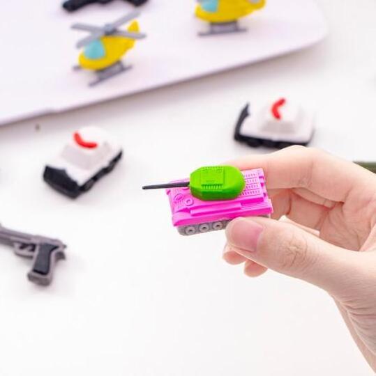 Student creative pistol tank war equipment Eraser Set student stationery eraser