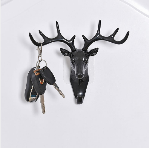 Creative lovely antler hook Nordic wall hanging hole-free after entering the door wall strong viscose key rack